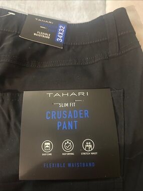 Tahari Black Slim Fit Crusader Pant